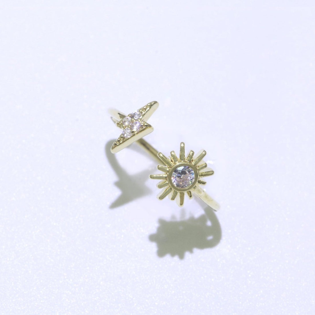 Dainty Thunder Sun Ring Open Adjustable Ring Gold Filled Celestial Jewelry O-493