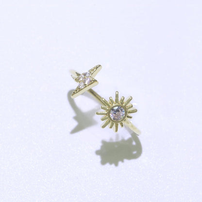 Dainty Thunder Sun Ring Open Adjustable Ring Gold Filled Celestial Jewelry O-493