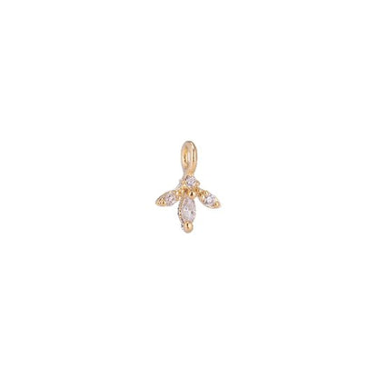 Dainty Tiny Marquise Pave CZ Small Drop Cubic Zirconia 18k Gold filled Pendant Charm for jewelry making supply C-162