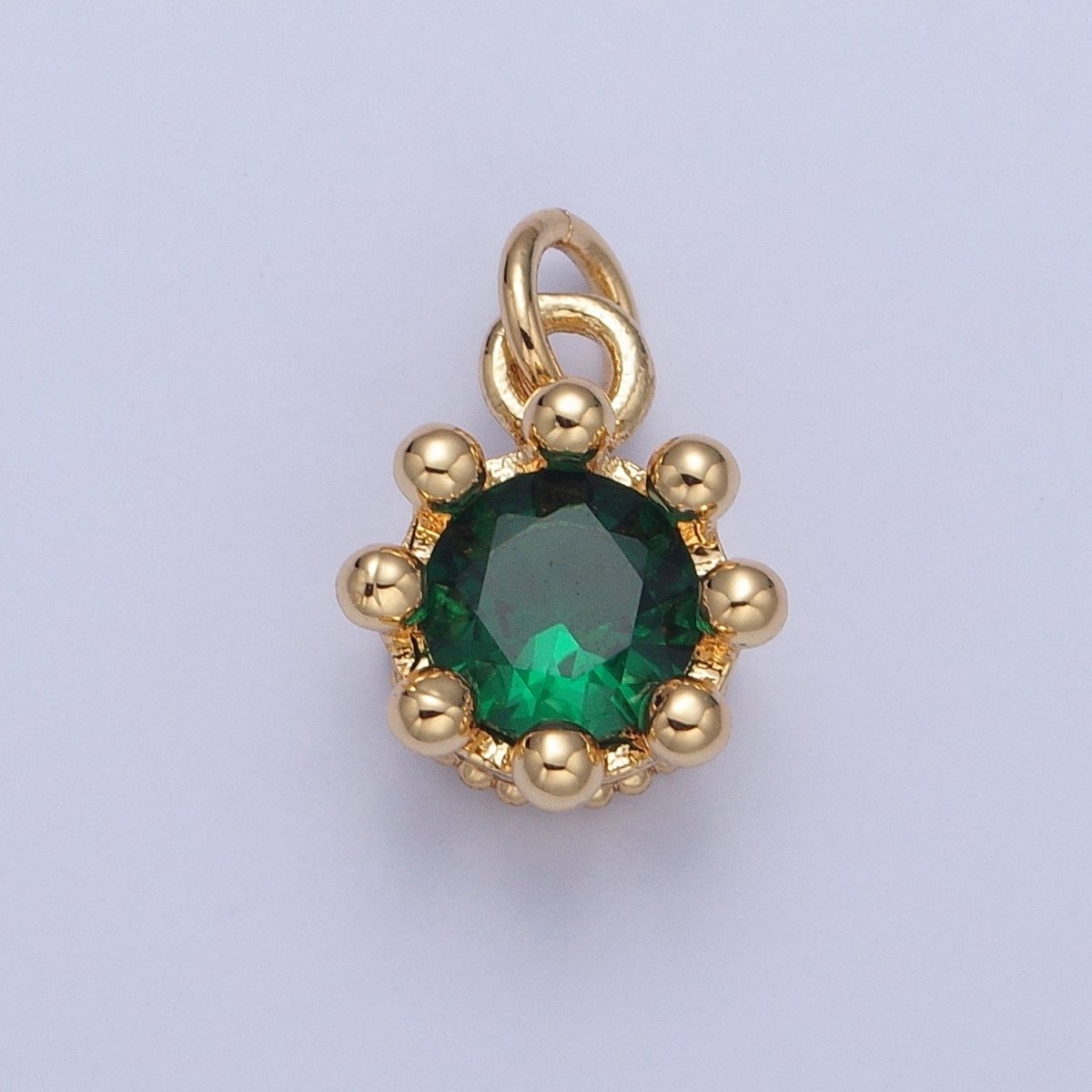 Dainty Tiny Round Cubic Zirconia Charm For Jewelry Making, X-060-X-064