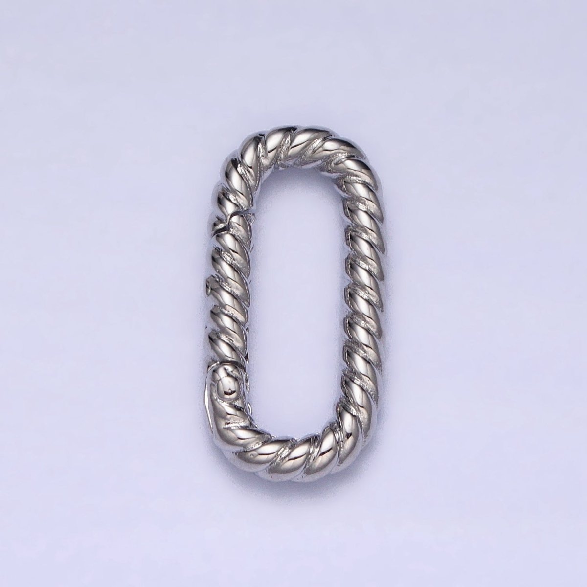 Dainty Twisted Rope Oval Gold Push Gate ring Oval Twisted Rope Ring Charm Holder Enhanced Link for Jewelry Supply Z-301 Z-302