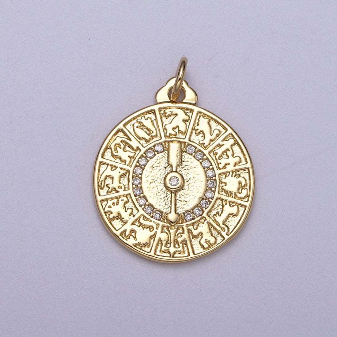 Dainty Zodiac Coin Medallion Charm for Bracelet Necklace Earring Supply N-311