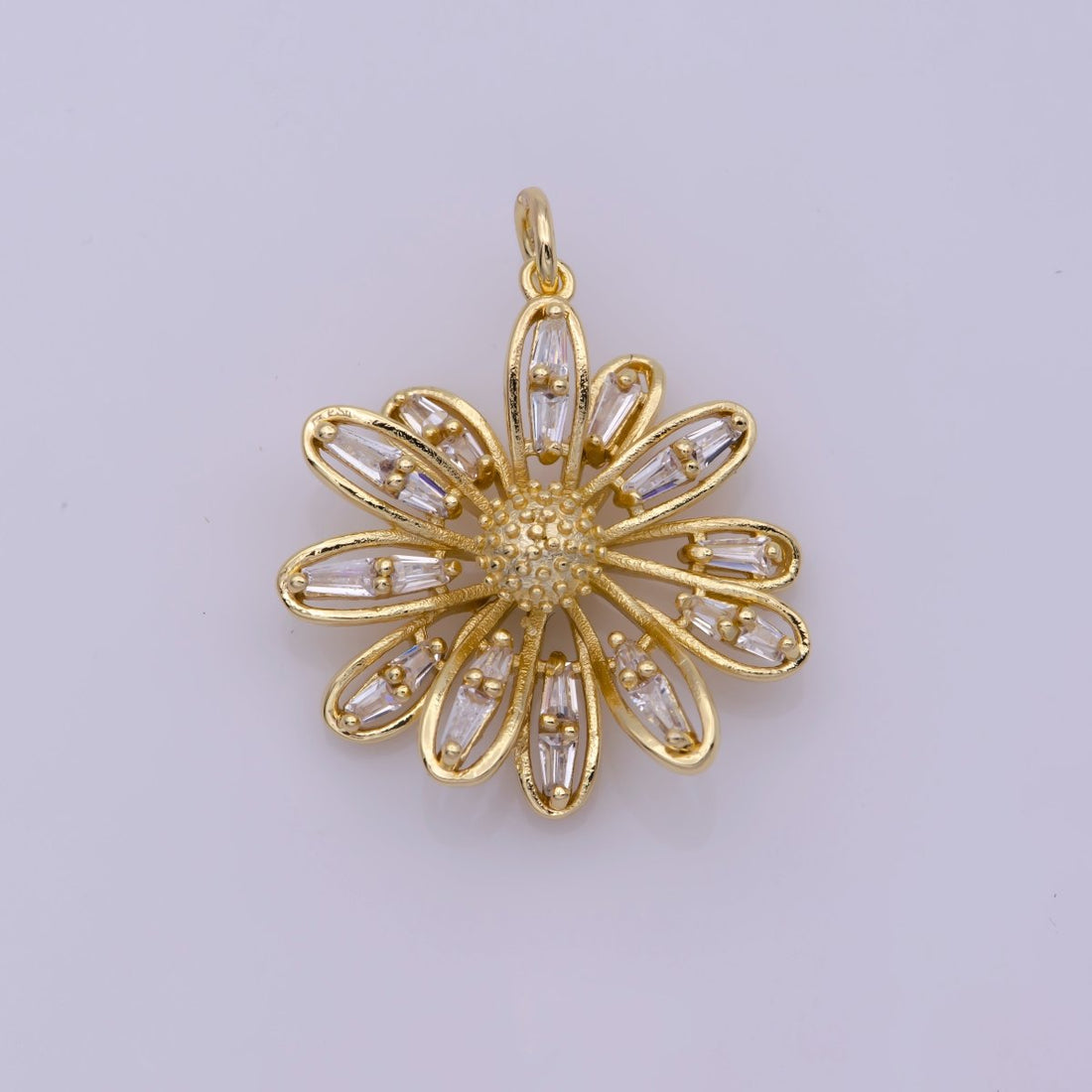 Daisy Flower Gold Charm CZ 18K Gold Filled Cz Necklace Earrings Charms DIY Bracelet Jewelry Findings Jewelry Making N-186