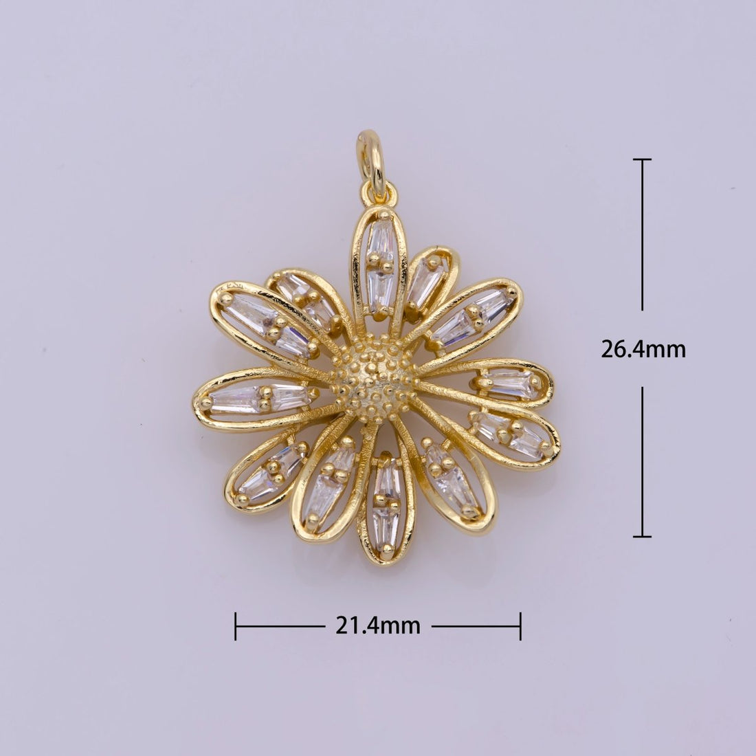 Daisy Flower Gold Charm CZ 18K Gold Filled Cz Necklace Earrings Charms DIY Bracelet Jewelry Findings Jewelry Making N-186