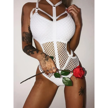 Sexy Dark Academia Gothic Hollow-Out Bodysuit