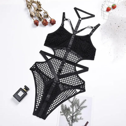Sexy Dark Academia Gothic Hollow-Out Bodysuit