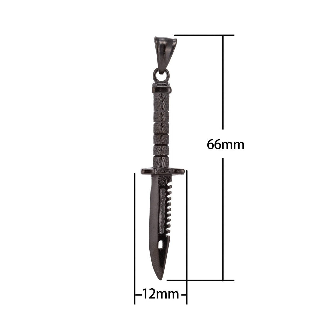 Dark Black Gun Metal Stainless Steel Knife Charm Pendant w/ Bails Findings for Earring Necklace Men Jewelry Making Supplies J-416