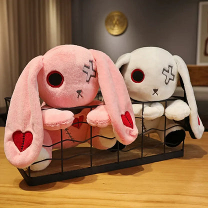 Dark Series Plush Bunny Toy - Gothic Rock Style Easter Rabbit Plushie