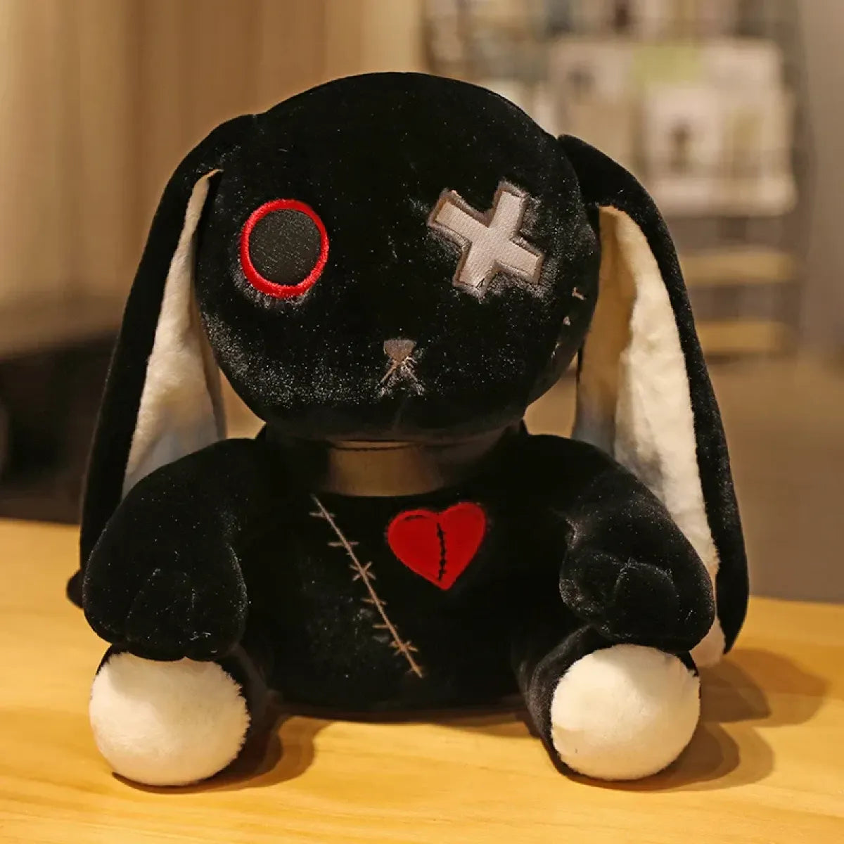 Dark Series Plush Bunny Toy - Gothic Rock Style Easter Rabbit Plushie