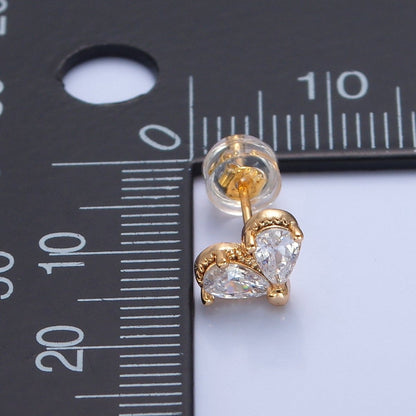 Darling Heart Pave Stud Earring T-502