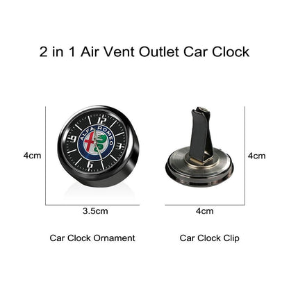 Dashboard Car Clock Air Clip Interior Car Accessories Car Dashboard Clock Cars Air Vent Clip Quartz Clocks Mini Luminous Quartz Analog Watch Universal Pocket Stick On Clock Perfect Decoration for Boats Bikes Auto Home Decoration