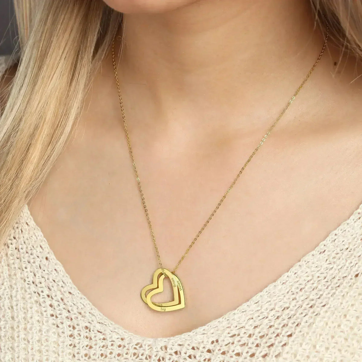 Mothers Necklace, Children Names Jewelry, Heart Name Necklace