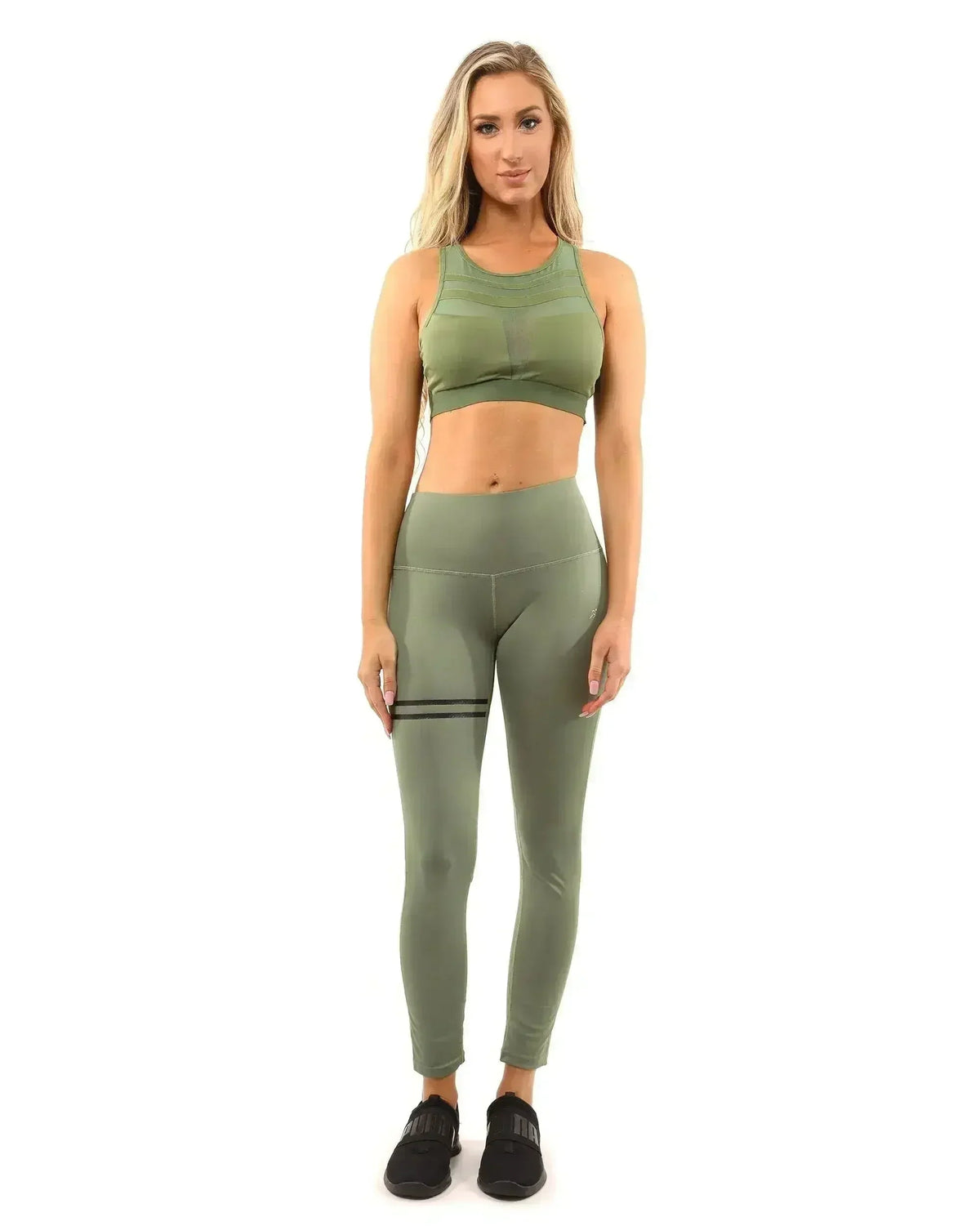 Huntington Set - Leggings &amp; Sports Bra - Olive Green