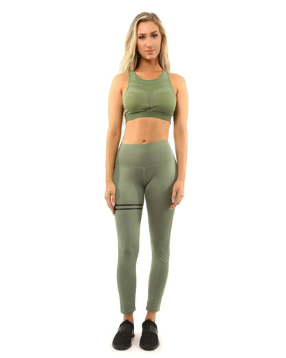 Huntington Set - Leggings &amp; Sports Bra - Olive Green