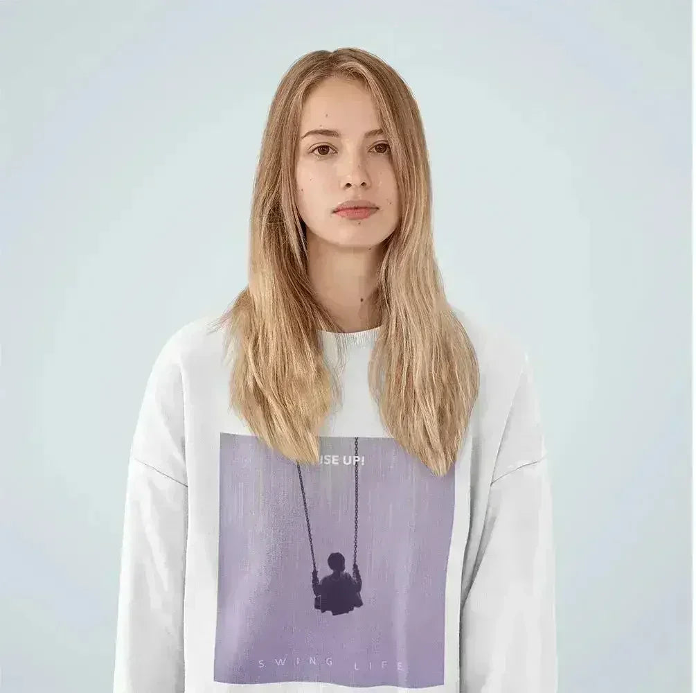 Purple Logo Sweatshirt - Soft Loose Fit Women&