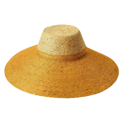 RIRI DUO Jute Straw Hat, in Nude &amp; Golden Yellow