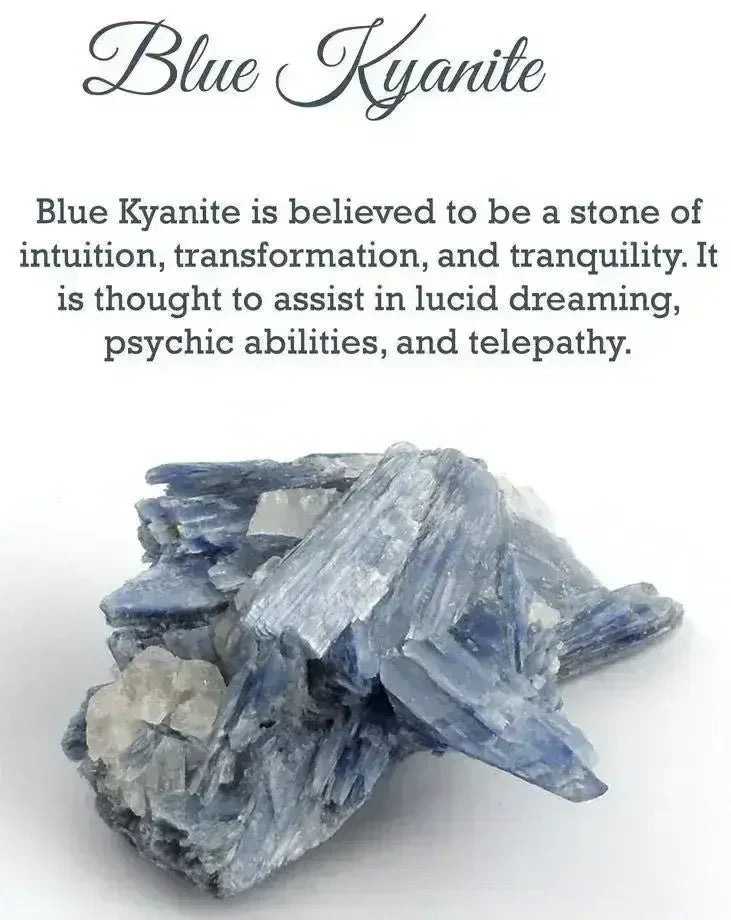 Blue Kyanite &amp; Crystal Quartz Stretch Bracelet! Genuine Stones!