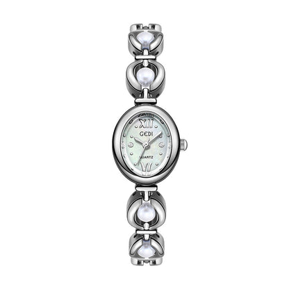 Gedi National Style Emerald Good-looking Bracelet Watch Niche High-grade Light Luxury Shell Pearls Exquisite Women&