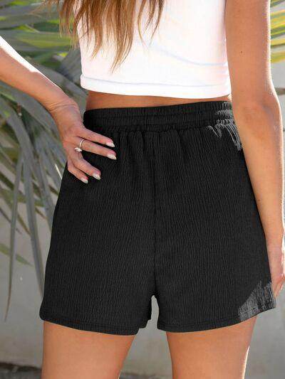 Drawstring High Waist Shorts with Pockets for Women