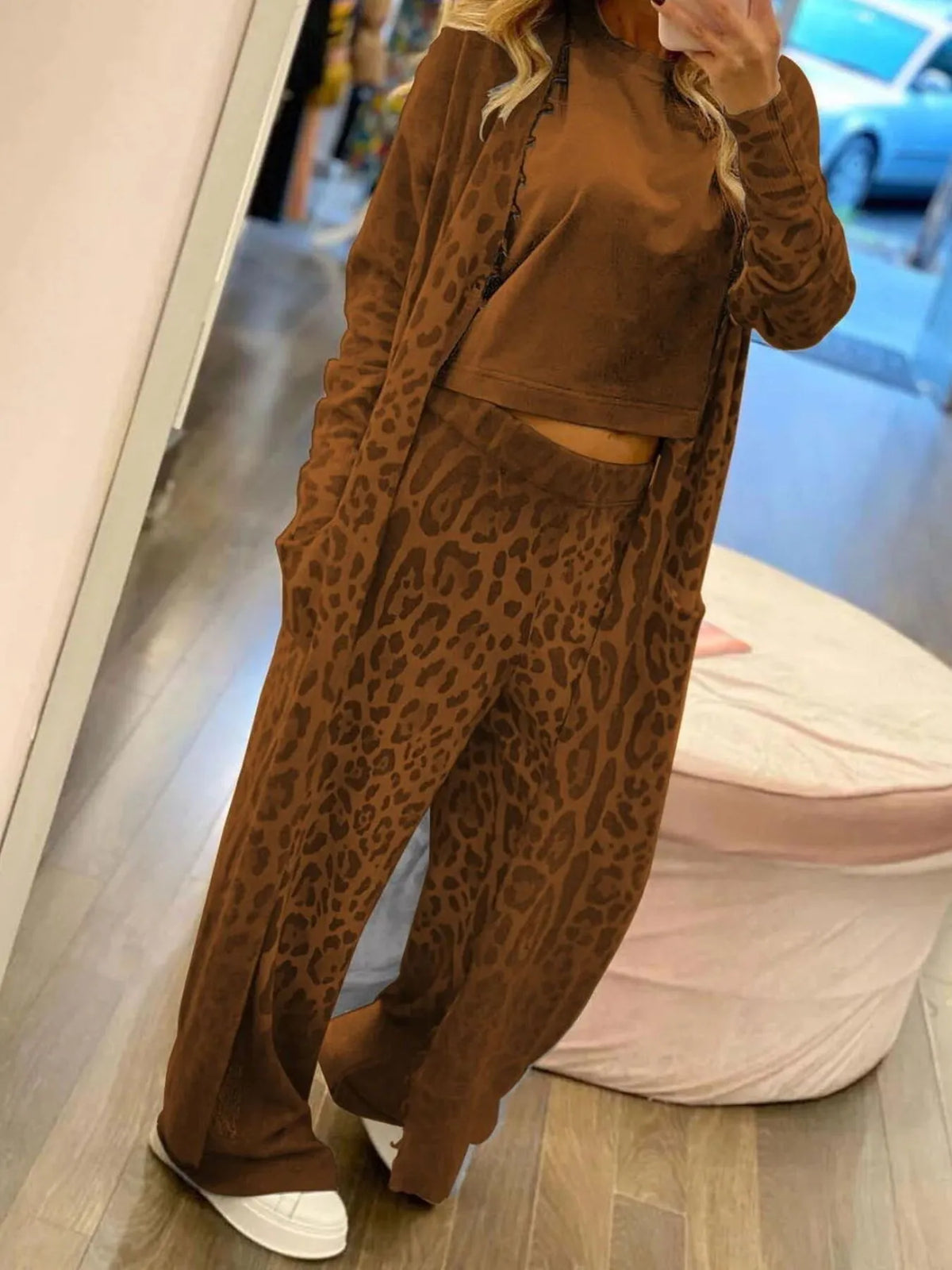 Long Sleeve Longline Outerwear and Pants Set