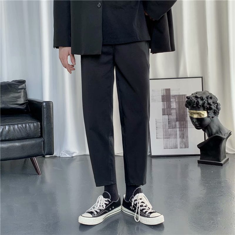 Mens Casual Loose-fitting Versatile Straight-leg Pants