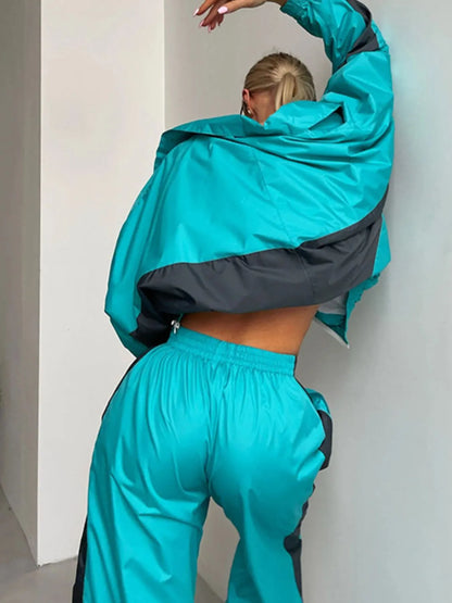 Zip Up Long Sleeve Top and Pants Set