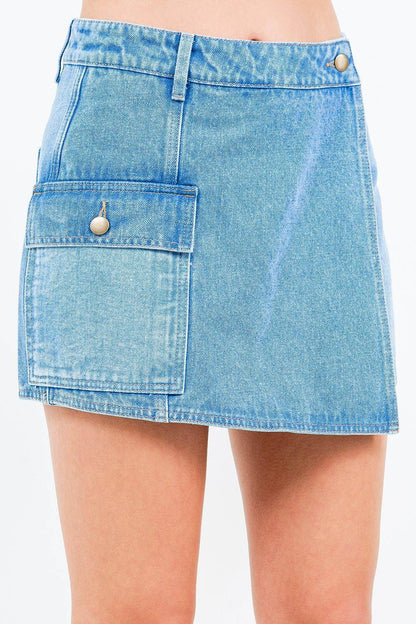 American Bazi Cargo Pocket Denim Skort for Trendy Style