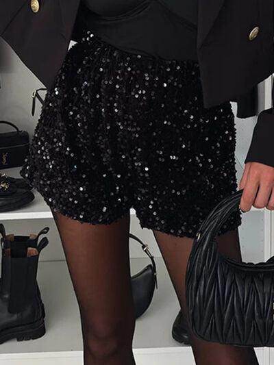 Sequin Mid Rise Shorts for Women - Stylish and Chic