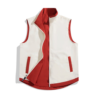 Color-block Reversible Vest Jacket