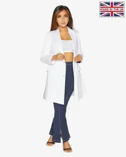 De la Creme Longline Double Breasted Blazer - UK Made | Femstylo