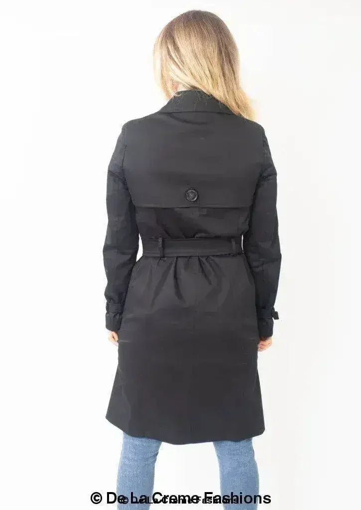 Double-Breasted Trench Coat - UK Made Polyester Blend | Femstylo