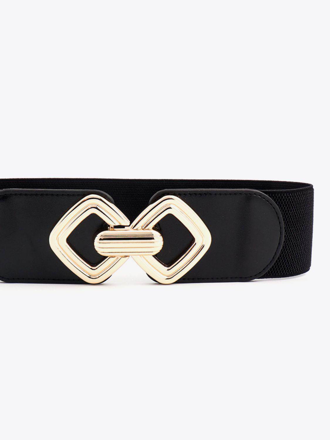 Geometric Buckle Elastic Wide Belt for Stylish Comfort