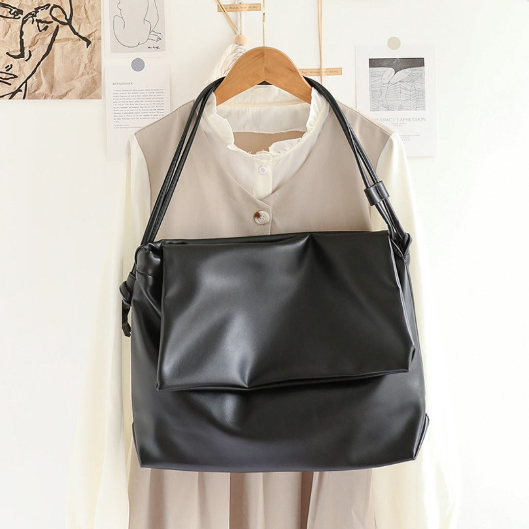 Casual One-Shoulder Messenger Bag – Retro-Textured Soft Leather Underarm Women&