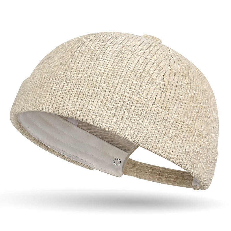 Spring Autumn And Winter Solid-Color Coarse-Woven Corduroy Bucket Hat
