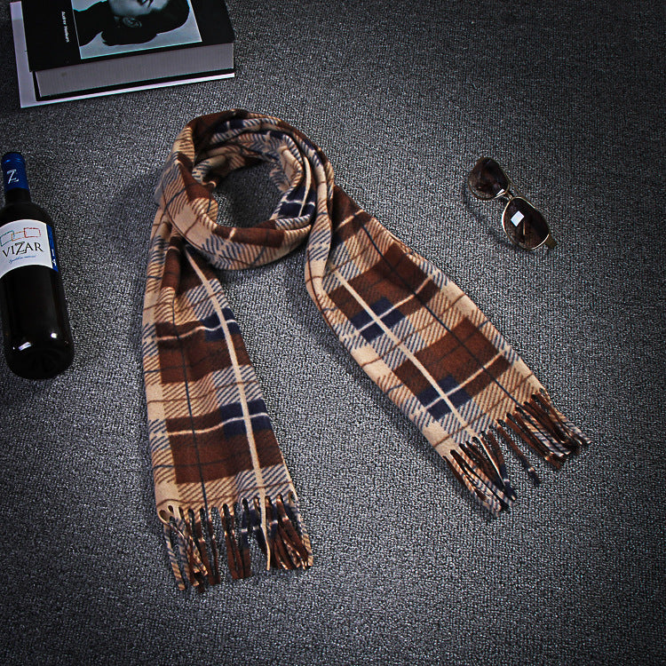 Autumn And Winter Black And White Plaid Plus-sized Thickening Thermal Men&