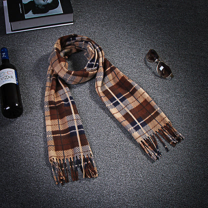 Autumn And Winter Black And White Plaid Plus-sized Thickening Thermal Men&