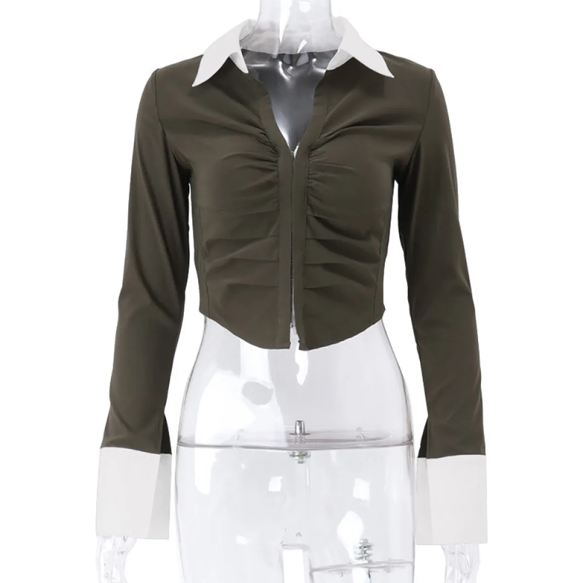 Deep V Crop Top and Hook Closures