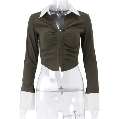 Deep V Crop Top and Hook Closures