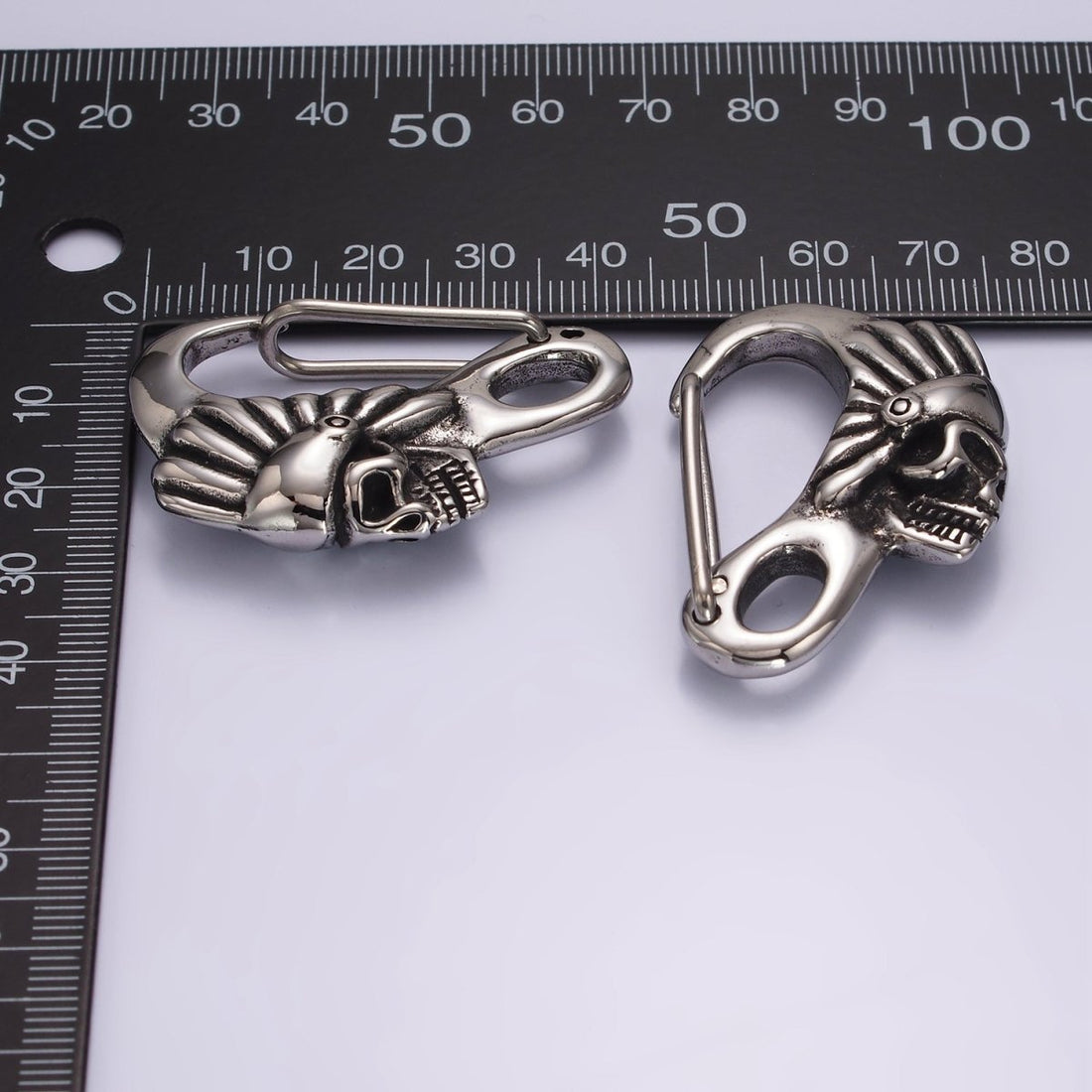 Design Stainless Steel Indian Chief Skull Carabiner for Key Chain Component Z667