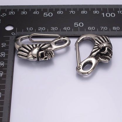 Design Stainless Steel Indian Chief Skull Carabiner for Key Chain Component Z667