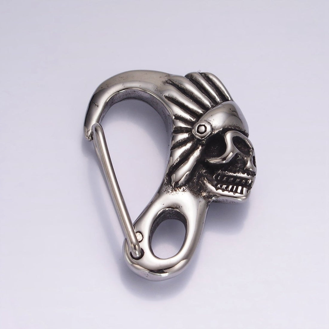 Design Stainless Steel Indian Chief Skull Carabiner for Key Chain Component Z667