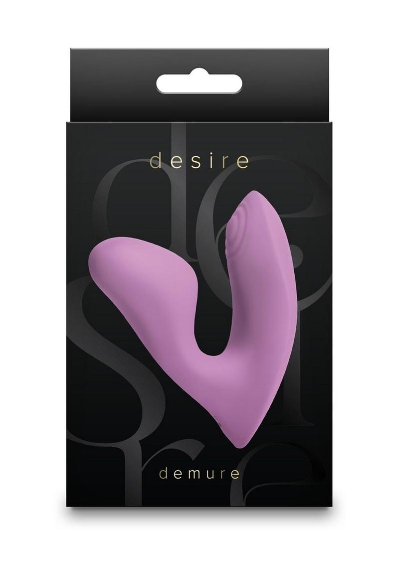 Desire Demure Rechargeable Silicone Vibrator With Clitoral Stimulator
