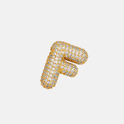 Inlaid Zircon Bubble Initial Necklace for Elegant Style