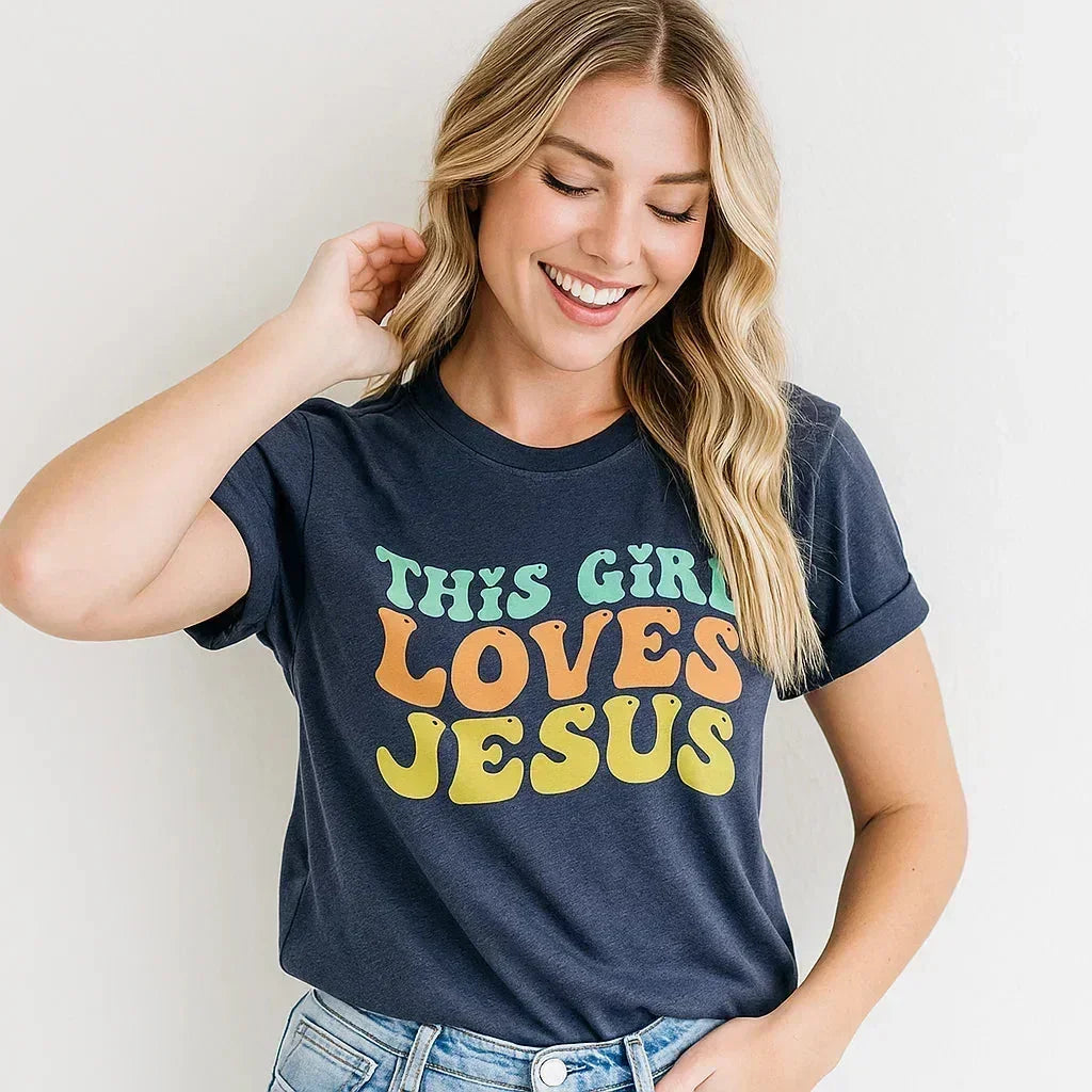 This Girl Loves Jesus Christian T-Shirt Women