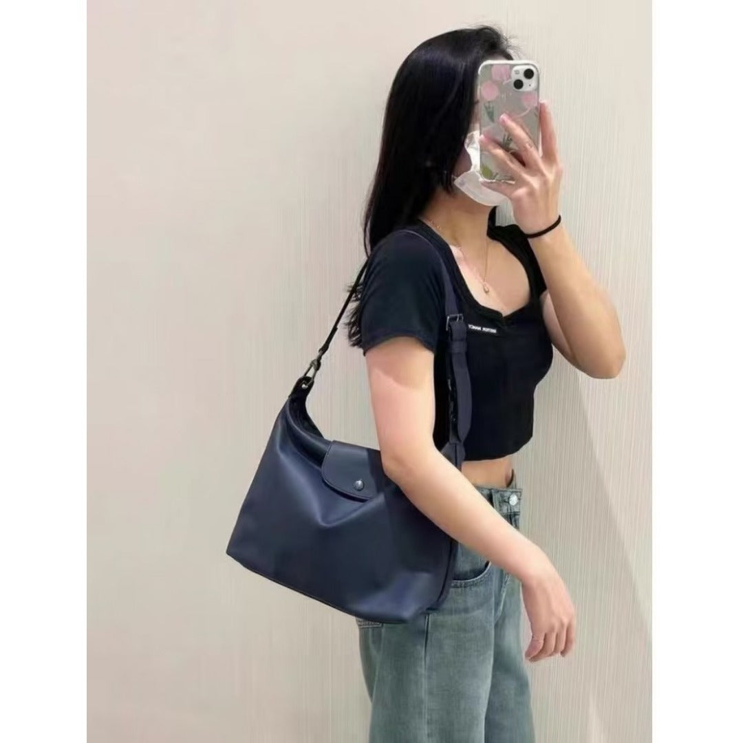 Hobo shoulder bag, boho grey women&