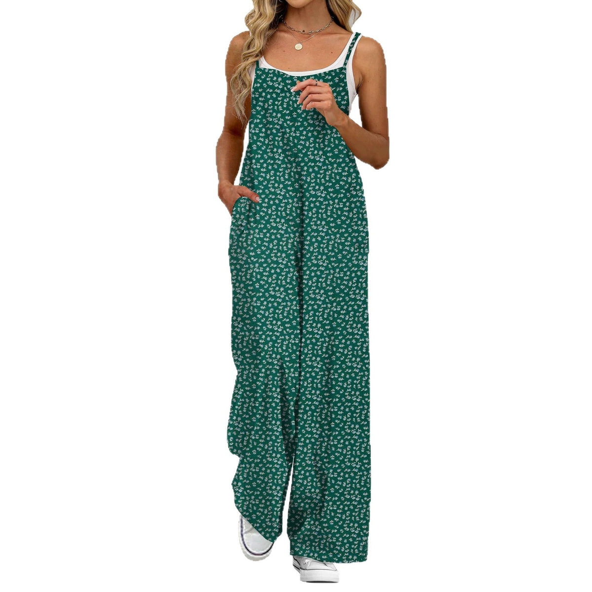 2026 European And American New Summer American Style Sexy Girl Adjustable Shoulder Strap Printed Leisure Halter Floral Jumpsuit