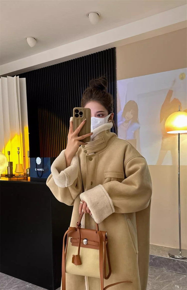 Thickened Imitation Fur Coat Overcoat Women&