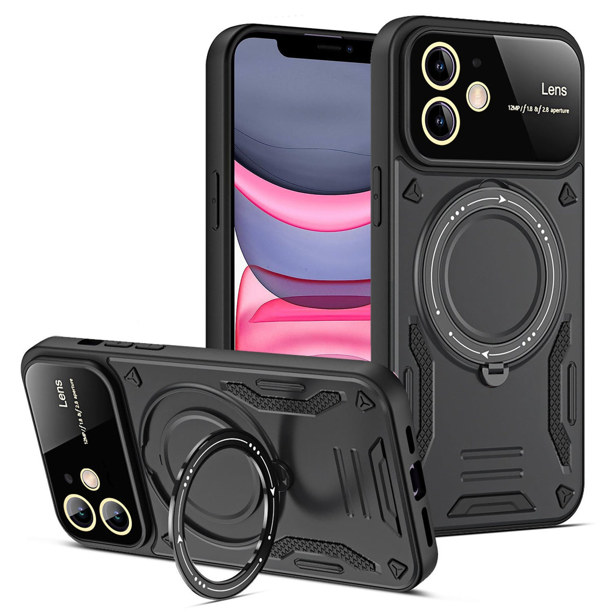 U-shield Large Window Magnetic Bracket Phone Case Advanced Sense Protective Cover