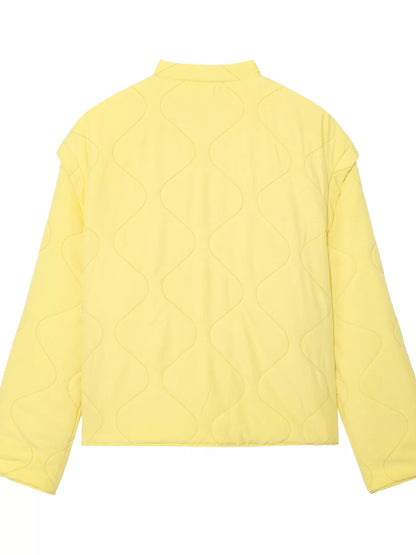 Quilted Lightweight Snap Down Puffer Jacket