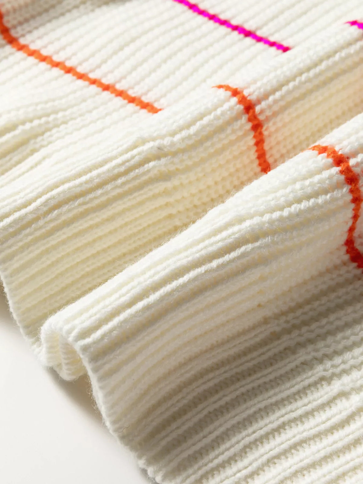 Colorful Striped Detail V Neck Drop Shoulder Baggy Sweater